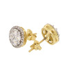 10k Gold Cluster Bezel Earrings