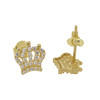 10k Gold Queen Crown Earrings