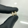 10k Gold Simulated Diamond Small 1 Row  Hoop Earrings