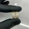 10k Gold Simulated Diamond 2 Row Hoop Earrings