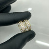 10k Gold Simulated Diamond 2 Row Hoop Earrings