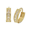 10k Gold Simulated Diamond Classic Hoop Earrings