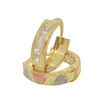 10k Gold Simulated Diamond Classic Hoop Earrings