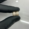 10k Gold Simulated Diamond Small 2 Row Hoop Earrings