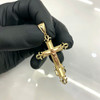 10k Gold Diamond Cut Style Cross Pendant