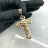 10k Gold Cut Out Two Tone Cross Pendant
