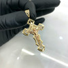 10k Gold Cut Out Two Tone Cross Pendant