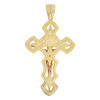 10k Gold Cut Out Two Tone Cross Pendant