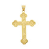 10k Gold Cross with Angels Pendant