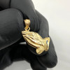 10k Gold Plain Praying Hands Pendant