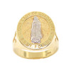 10k Gold Round Virgin Mary Ring