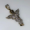 10k Gold Diamond Praying Angel Wing Pendant