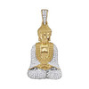 10k Gold Diamond Gautama Buddha Charm Pendant