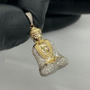 10k Gold Diamond Gautama Buddha Charm Pendant