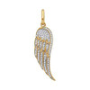10k Gold Diamond Angel Feather Wing Pendant