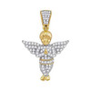 10k Gold Diamond Small Angel Pendant