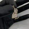 10k Gold Diamond OVO Owl Pendant