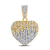 10k Gold Diamond Dripping Heart Pendant