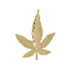 14k Gold Diamond Cut Weed Leaf Pendant