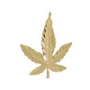 14k Gold Diamond Cut Weed Leaf Pendant