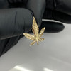 14k Gold Diamond Cut Weed Leaf Pendant