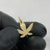 14k Gold Diamond Cut Weed Leaf Pendant