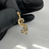 14k Gold Cut Out Dollar Sign $ Pendant