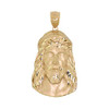 14k Gold Large Satin Finish Jesus Pendant