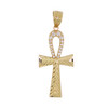 14k Gold Ankh Cross Charm Pendant