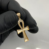 14k Gold Ankh Cross Charm Pendant