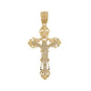 14k Gold Filigree Style Crucifix Charm