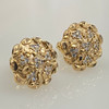 .925 Silver Round Nugget Style Earrings