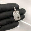 .925 Silver Cut Out Cross Dog Tag Pendant