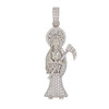 .925 Silver Iced Santa Muerte Pendant