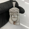 .925 Silver Large Iced Jesus Pendant