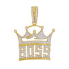 Gold Finish .925 Silver Boss Crown Pendant