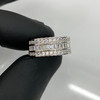 .925 Silver Baguette 3 Row Band