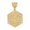 10k Gold Small Hexagon Medusa Pendant