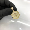 10k Gold Small Hexagon Medusa Pendant