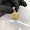 10k Gold Small Hexagon Medusa Pendant