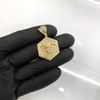 10k Gold Small Hexagon Medusa Pendant