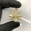 10k Gold Weed Pendant