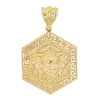 10k Gold Medium Hexagon Medusa Pendant