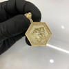10k Gold Medium Hexagon Medusa Pendant