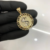 10k Gold Cuban Link Bezel Dollar Sign Pendant