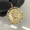 10k Gold Small Cuban Link Bezel Jesus Pendant