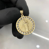 10k Gold Round Saint Jude Charm Pendant