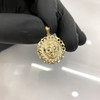 10k Gold Cuban Link Bezel Small Lion Head Pendant