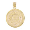 10k Gold Medium Round Aztec Cal Pendant