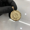 10k Gold Medium Round Aztec Cal Pendant